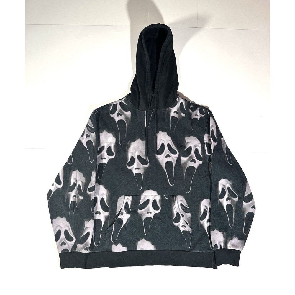 Dumbgood Ghostface AOP Hoodie Black Adult Scream Sweatshirt Hooded Large Rare